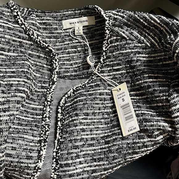 Max Studio Tweed Woven Blazer Sweater - Picture 1 of 3